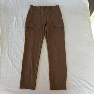 Women's Brown Dress Pants Size Medium Hardly Worn Cargo Style Legging Fit